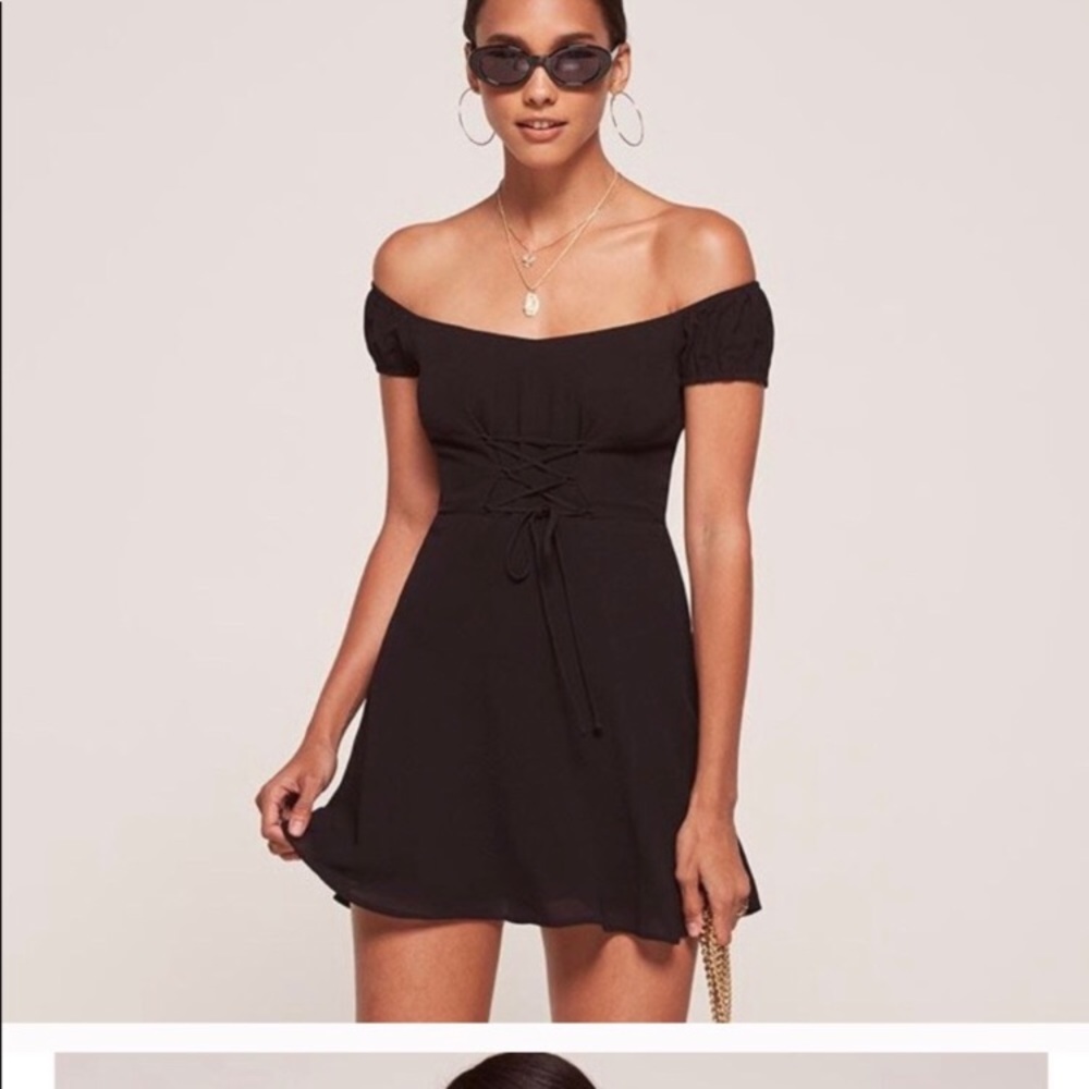 Reformation October dress—Black.  Size 6.  BNWOT